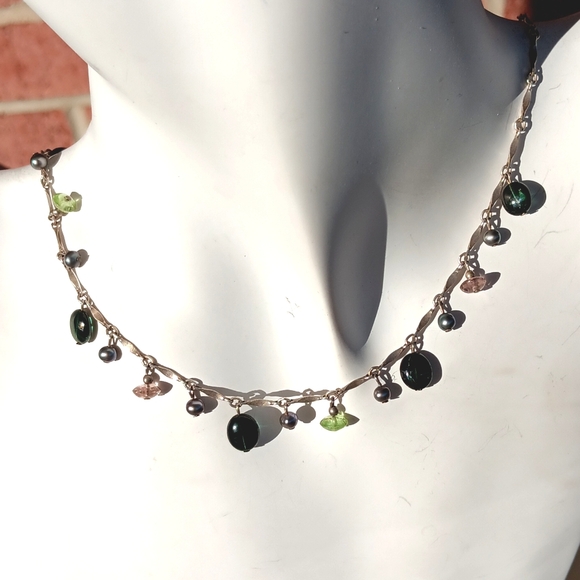 STERLING PC MULTI GEMSTONE NECKLACE - Picture 7 of 7